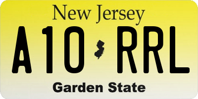 NJ license plate A10RRL