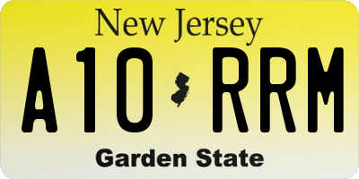 NJ license plate A10RRM