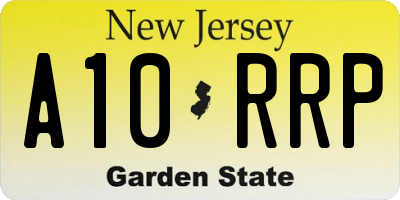 NJ license plate A10RRP