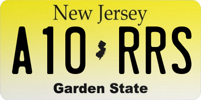 NJ license plate A10RRS
