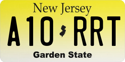 NJ license plate A10RRT