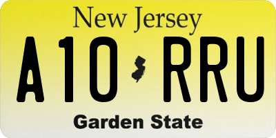 NJ license plate A10RRU