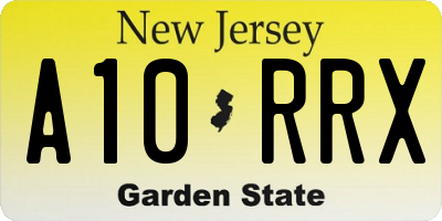 NJ license plate A10RRX