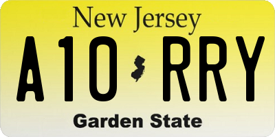 NJ license plate A10RRY