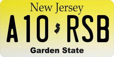 NJ license plate A10RSB