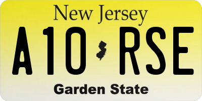 NJ license plate A10RSE