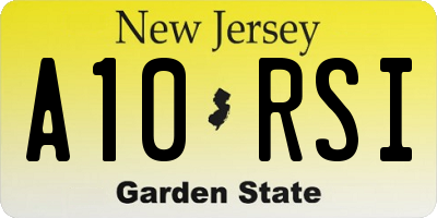 NJ license plate A10RSI