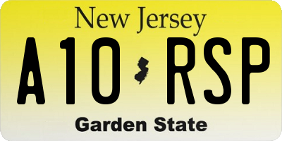 NJ license plate A10RSP