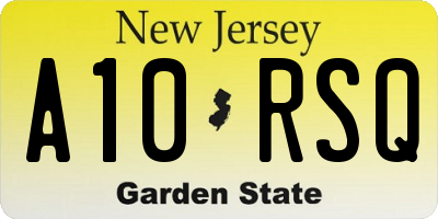 NJ license plate A10RSQ