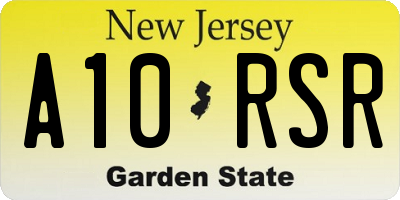NJ license plate A10RSR