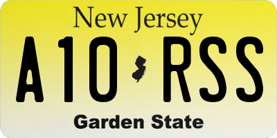 NJ license plate A10RSS