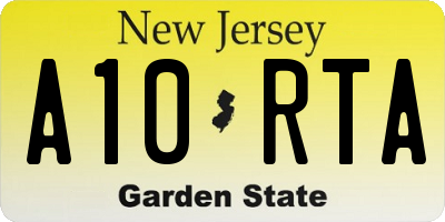 NJ license plate A10RTA