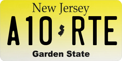 NJ license plate A10RTE