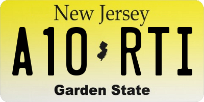 NJ license plate A10RTI