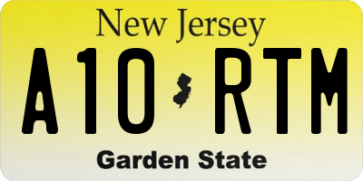 NJ license plate A10RTM