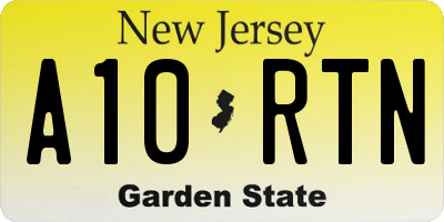 NJ license plate A10RTN