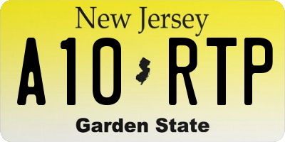 NJ license plate A10RTP