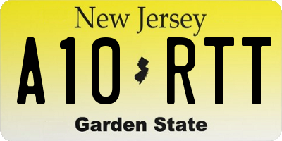 NJ license plate A10RTT