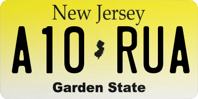 NJ license plate A10RUA