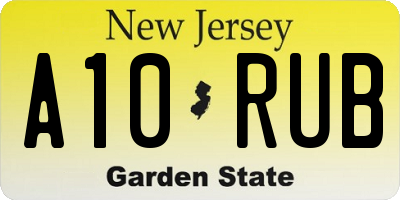 NJ license plate A10RUB