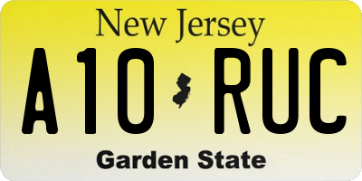 NJ license plate A10RUC