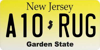 NJ license plate A10RUG
