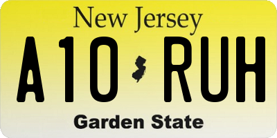 NJ license plate A10RUH