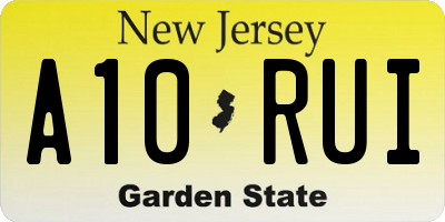 NJ license plate A10RUI