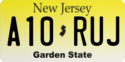 NJ license plate A10RUJ