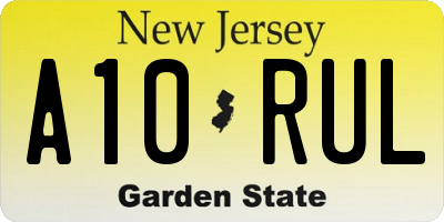 NJ license plate A10RUL
