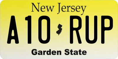 NJ license plate A10RUP
