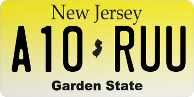 NJ license plate A10RUU