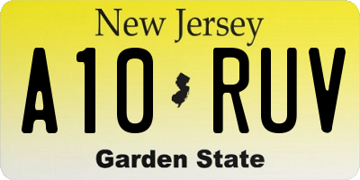 NJ license plate A10RUV