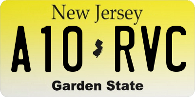 NJ license plate A10RVC