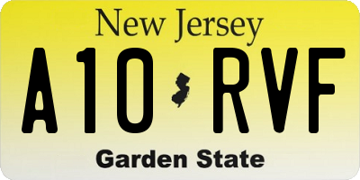 NJ license plate A10RVF