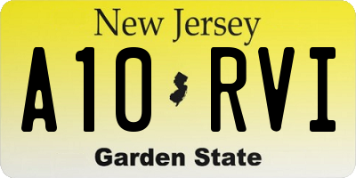 NJ license plate A10RVI