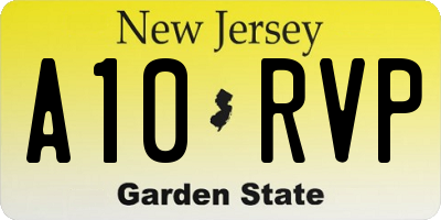 NJ license plate A10RVP