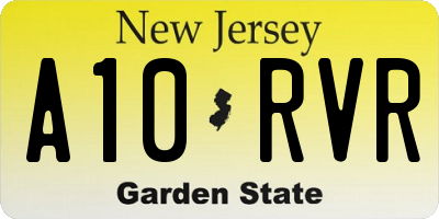 NJ license plate A10RVR