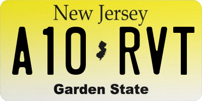 NJ license plate A10RVT
