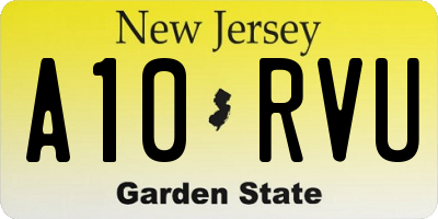 NJ license plate A10RVU