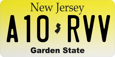 NJ license plate A10RVV