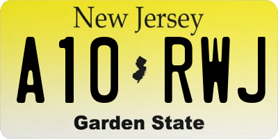 NJ license plate A10RWJ