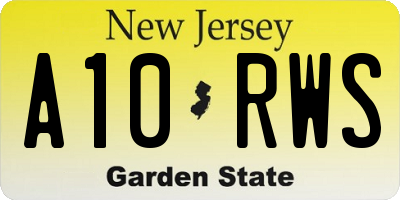 NJ license plate A10RWS