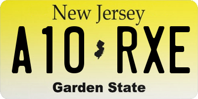 NJ license plate A10RXE