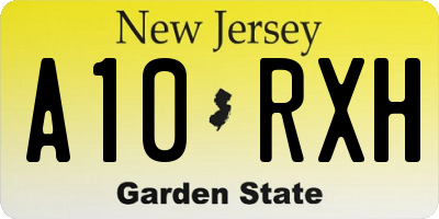 NJ license plate A10RXH