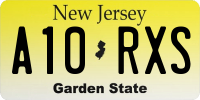 NJ license plate A10RXS