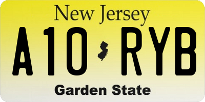 NJ license plate A10RYB