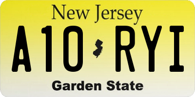 NJ license plate A10RYI