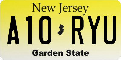 NJ license plate A10RYU