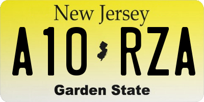 NJ license plate A10RZA